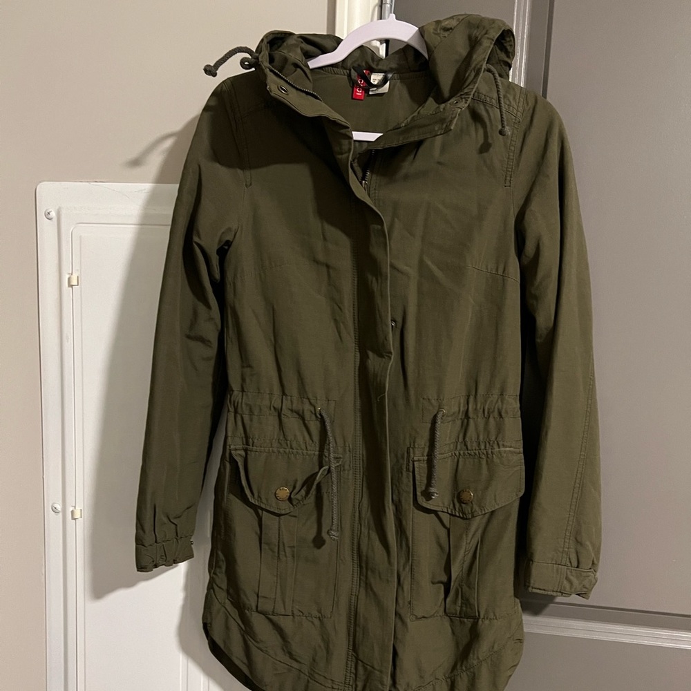 Womens H&M green utility jacket size 2